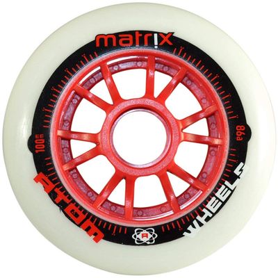 Atom Inline Outdoor Wheels - Matrix (Sold as Each's) (Size 125mm, Red)