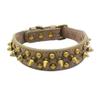 Newtensina Retro Bronze Studded Dog Collar Puppy Collar with Rivets for Small Dogs Medium Dogs - Grey - XL view 1