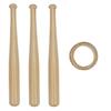 TIHOOD 2PCS Wooden Baseball Display Stand Holder -Consists of 3 Mini Baseball Bat view 2
