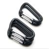 OnDepot 100 Pack of 3 inches Carabiner Spring Belt Clip Lot Snap Key Chain 75mm Aluminum Color, Black/Blue/Silver/Mix Color (Black 3" (100 Pack)) view 2