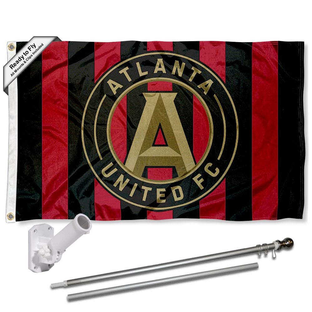 Atlanta United Football Club Field Stripes Flag Pole and Bracket Set