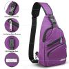 AMJ Crossbody Sling Bag Men Women, Casual Shoulder Backpack, Chest Daypack Satchel for Hiking Travel (Small, Purple) view 3