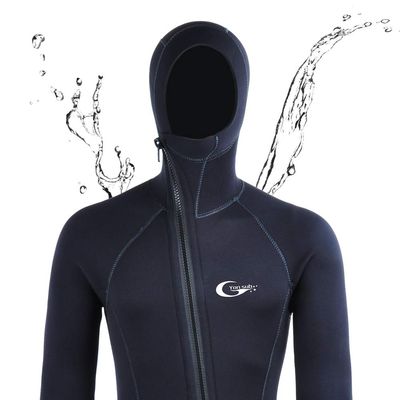 Full Wetsuits-5mm 3mm Wetsuit-Mens Neoprene Diving Suit Front Zipper Hoodie Snorkeling Surfing Suits High Elasticity Long Sleeve - Diving Water Sports Solid Colored Autumn Winter Spring Summer