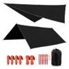 REDCAMP Hammock Rain Fly Camping Tarp Waterproof, 10x10ft Lightweight Backpacking Rain Tarp Shelter for Hiking Outdoor, Black view 1