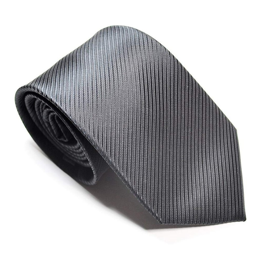 8CM Stylish Tie For Men Polyester Solid Stripes Ties For Wedding,Party,Daily Dress,Birthday'Gift (C5 black)