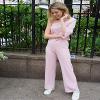 The Drop Women's Blush High Rise Wide Leg Pant by Kayleigh, -Blush, L view 2