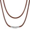 Braided Brown Leather Necklace Cord, 3MM 22 Inches with Stainless Steel Clasp, Waterproof Rope Chain for DIY Jewelry Unisex Gift view 1