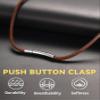 Braided Brown Leather Necklace Cord, 3MM 22 Inches with Stainless Steel Clasp, Waterproof Rope Chain for DIY Jewelry Unisex Gift view 4