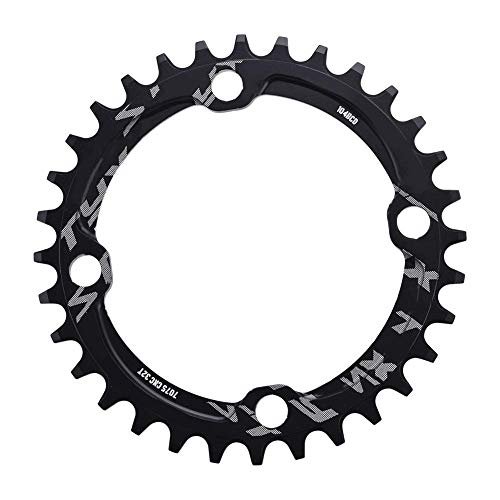Alomejor Chain Ring Single Chainring 32T 34T 36T 38T 104 BCD Narrow Wide Chainrings for Bicycle Road Mountain BMX Fixie Track Fixed(32T-Black)