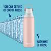 Brita Stainless Steel Premium Filtering Water Bottle, BPA-Free, Reusable, Insulated, Replaces 300 Plastic Water Bottles, Filter Lasts 2 Months or 40 Gallons, Includes 1 Filter, Rose - 20 oz view 2