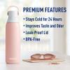 Brita Stainless Steel Premium Filtering Water Bottle, BPA-Free, Reusable, Insulated, Replaces 300 Plastic Water Bottles, Filter Lasts 2 Months or 40 Gallons, Includes 1 Filter, Rose - 20 oz view 4