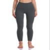 YUNOGA Women's High Waisted Workout Leggings 25" Inseam Ultra Soft Tummy Control Yoga Pants (S, Charcoal Grey) view 2