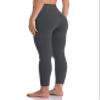 YUNOGA Women's High Waisted Workout Leggings 25" Inseam Ultra Soft Tummy Control Yoga Pants (S, Charcoal Grey) view 3