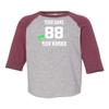 Customized Toddler Baseball Raglan Tee Personalized with Name and Team Number (Vintage Burgundy, 5T) view 1