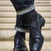 BoardroomSocks Merino Wool Mid-Calf Dress Socks for Men, Ribbed Dress Socks, Charcoal view 3