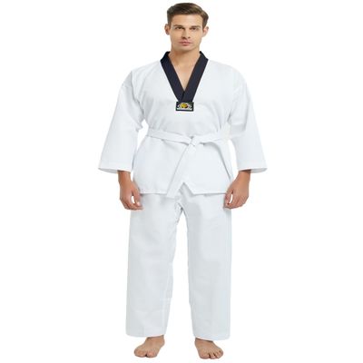 TOPTIE V-Neck Taekwondo Uniform for Kids Adults, TKD Dobok Martial Art