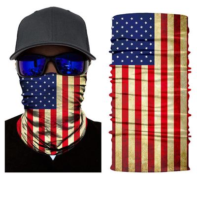 UNbrand USA Flag Face Scarf Breathable Seamless Neck Gaiter Tube Balaclava UV Headwear for Motorcycling Hiking Fishing