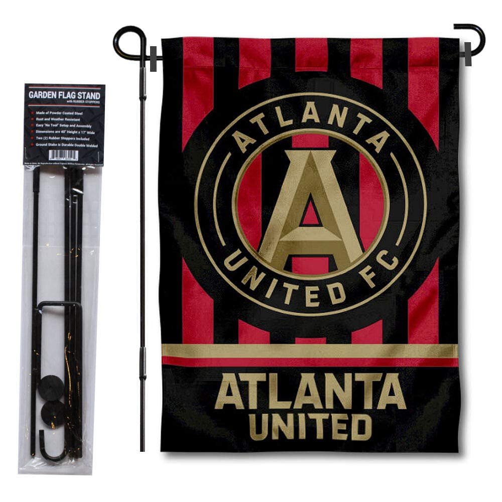 Atlanta United FC Stripes Garden Flag with Stand Pole Holder