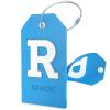 Shacke Initial Luggage Tag with Full Privacy Cover and Stainless Steel Loop - Aqua Teal (Letter R) view 1
