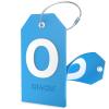 Shacke Initial Luggage Tag with Full Privacy Cover and Stainless Steel Loop - Aqua Teal (Letter O) view 1