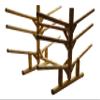 Log Kayak Rack 6-Place, 2 Canoes + 2 Kayaks + Two SUP Log Racks, Heavy Duty Canoe Paddle Outdoor Storage Racks, Surfboard Rack for Garage, SUP Storage, Kayak Stand - Natural view 3