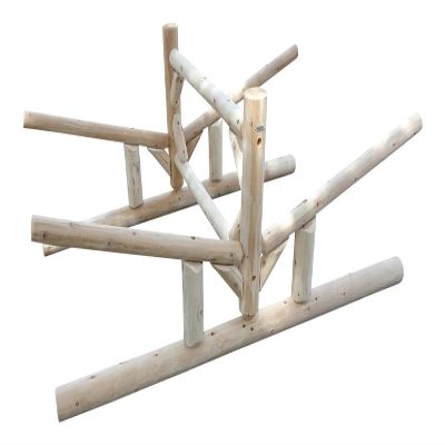 4-Place Lowest 2 Canoes + 2 Kayaks/SUP Log Rack, Surfboard Stand, Kayak Rack Organizer, SUP Storage Racks, Surfboard Outdoor Storage Racks for Garage, Canoe Stand - Unfinished