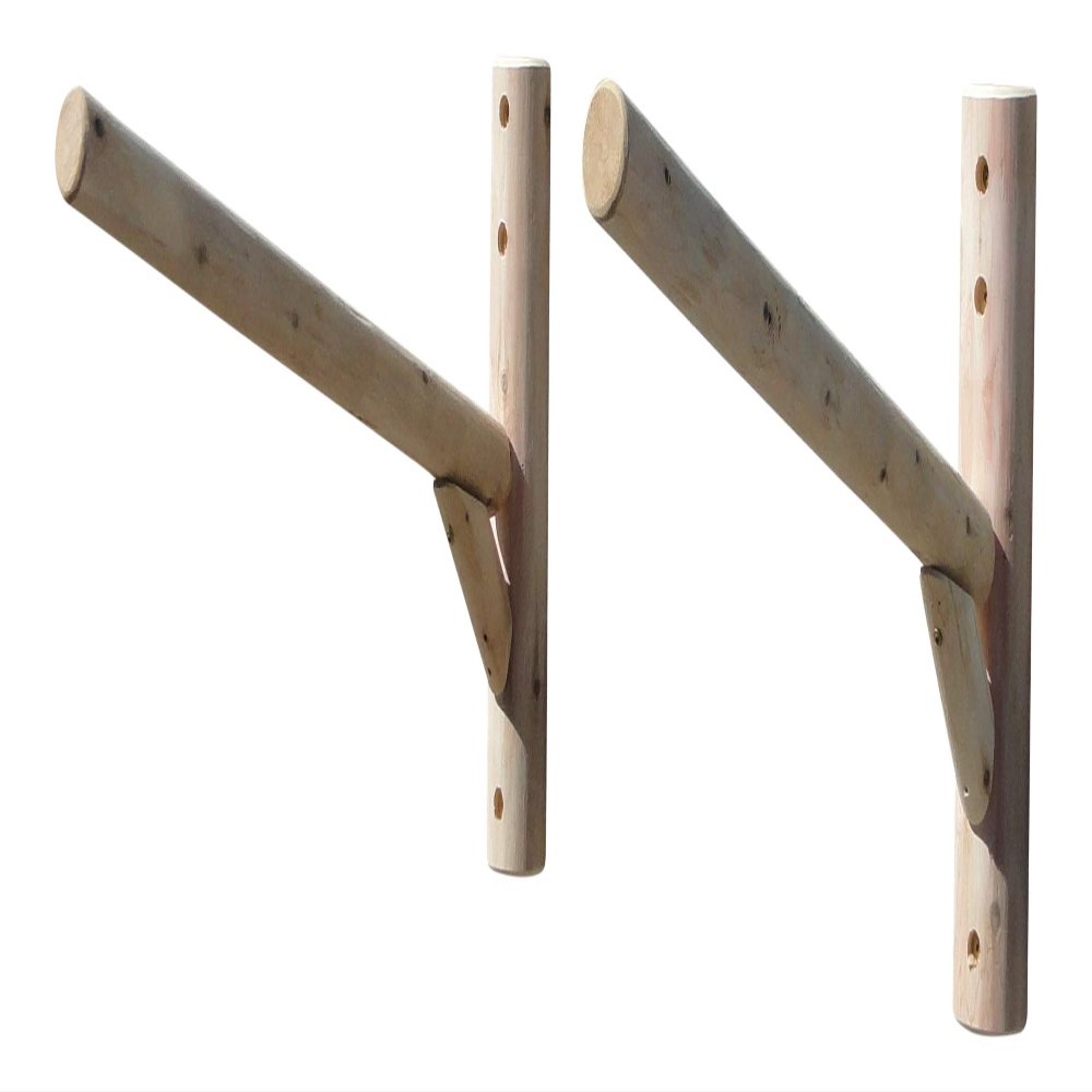 Wall-Mount 1-Place Log Kayak Storage Rack, Canoes, Indoor & Outdoor Surfboard Storages, Canoe Wall Racks, Garage Surf Racks Wall Storage, Garage Canoe Storages - Natural