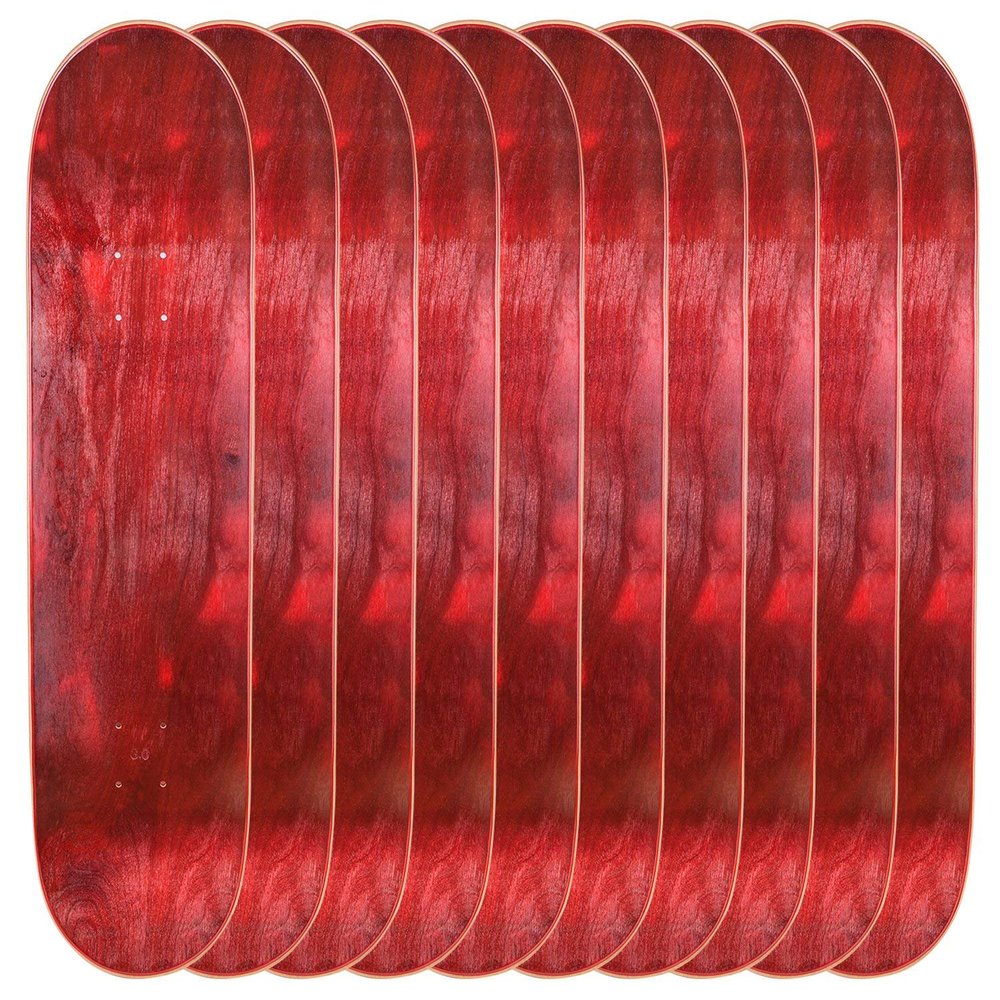 Cal 7 Blank Maple Skateboard Decks (Bundle of 10) (8.5 inch, Red)