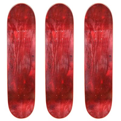 Cal 7 Blank Maple Skateboard Decks (Bundle of 3, Combinations) (Red, 8.5 inch)