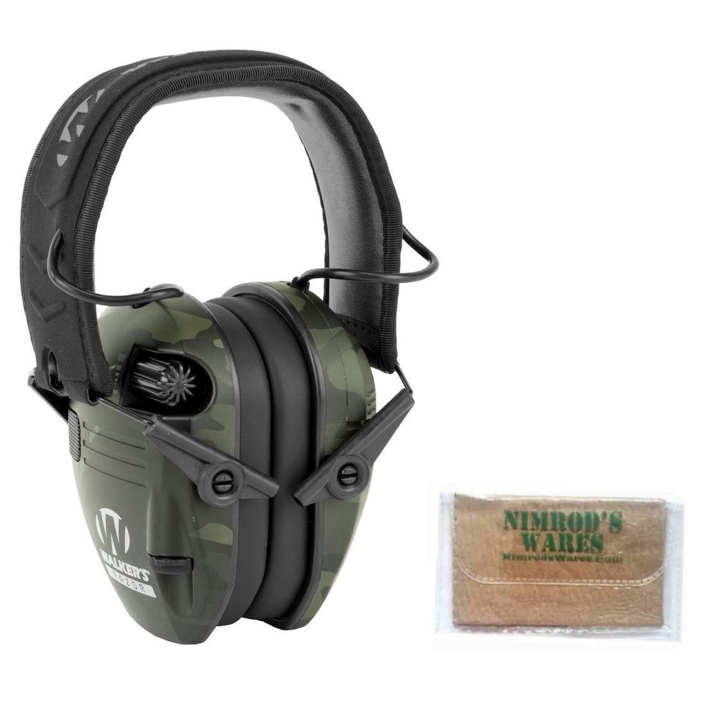 Nimrod's Wares Walker's Razor Slim Shooter Low Prof. Earmuffs 23dB Multicam Gray GWP-RSEM-MCCG Microfiber Cloth