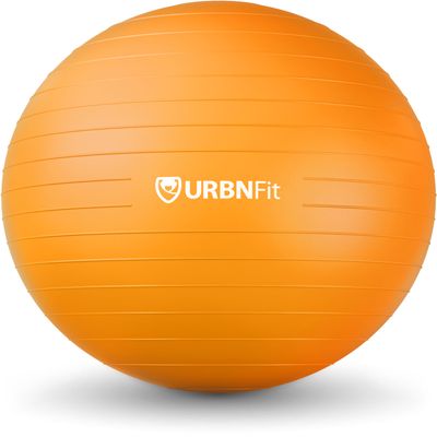 URBNFit Exercise Ball - Yoga Ball in Multiple Sizes for Yoga, Pilates, Pregnancy, Stability - Anti-Burst Swiss Balance Ball w/Quick Pump Office Ball Chair for Home and Gym 26 Inch - Orange