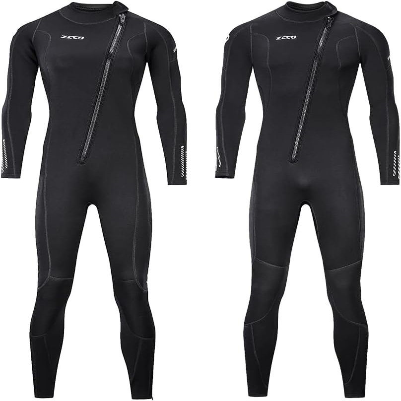 Ultra Stretch 3mm Neoprene Wetsuit, Front Zip Full Body Diving Suit, one Piece for Men & Women-Snorkeling, Scuba Diving Swimming, Surfing