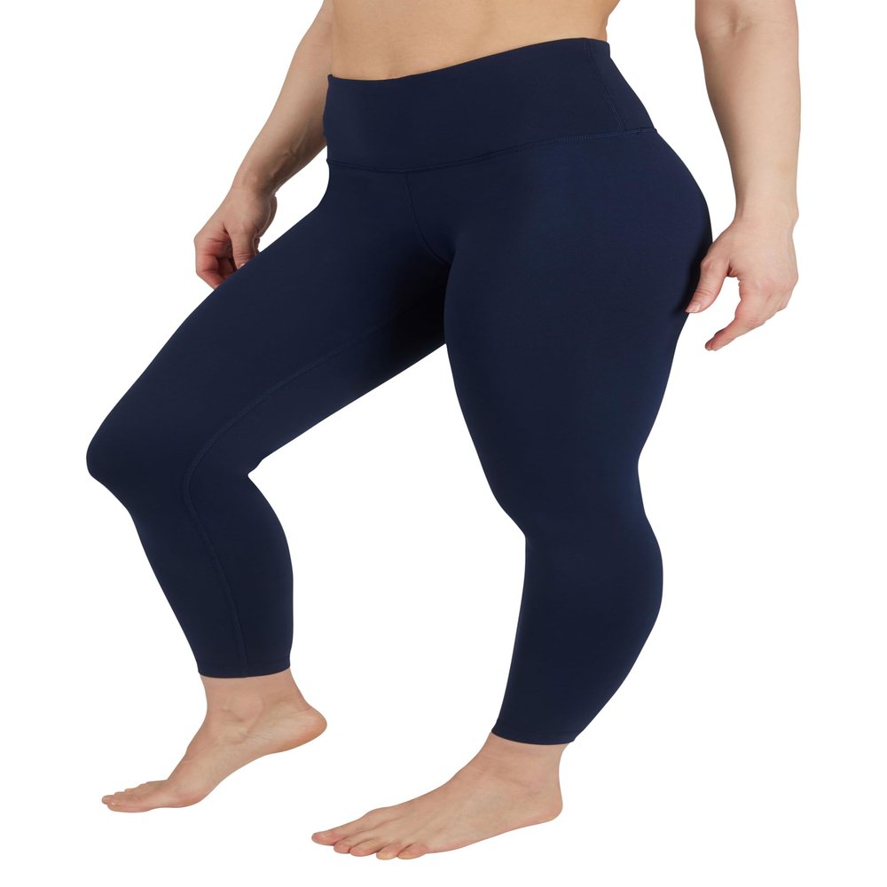 90 Degree By Reflex High Waist Legging 7/8 Tummy Control Yoga Workout Pants - Dark Navy - XS