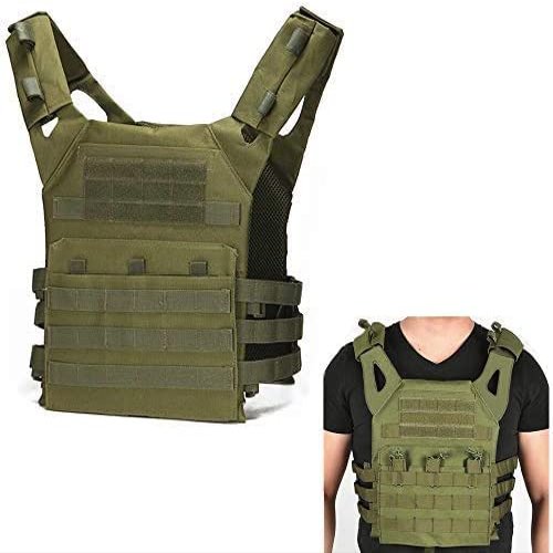 HWZ Tactical Vest Combat Vest Outdoor Multi-Function CS Field EVA Thick Guard Vest (green)