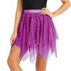 ACSUSS Women Shiny Ballet Dance Skirt Wrap Over Scarf Dance Asymmetric Latin Skate Tutu Skirt Rose One Size view 1