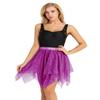 ACSUSS Women Shiny Ballet Dance Skirt Wrap Over Scarf Dance Asymmetric Latin Skate Tutu Skirt Rose One Size view 4