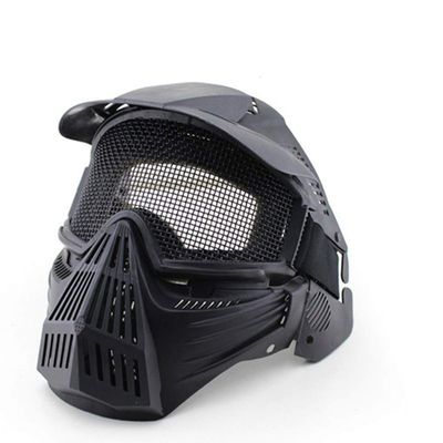 Homebeast Airsoft Full Face Mesh Mask Adjustable Military Tactical Low-Carbon Steel Hunting Shooting Protective Mask (Black)