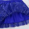 Agoky Kids Girls Glittery Sequined Dance Tutu Skirt Hip Hop Latin Jazz Fancy Dress Up for Prom Dance Stage Performance Blue 5-6 view 4