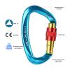 XINDA Screwgate Locking Carabiner Clip - Professional Rock Climbing Carabiner Screw Lock,Heavy Duty Carabiners for Climbing,Mountaineer,Hammock,Camping,Outdoor Equipment (5 pcs Blue) view 2