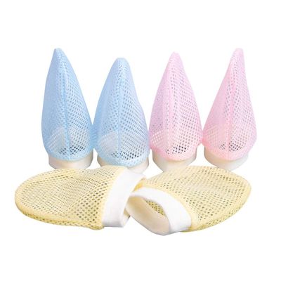 Aijian Pack of 6 Baby Mesh Gloves Cotton No Scratch Mittens for Unisex (3Colors A/0-6Months)