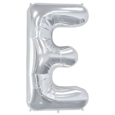 Fun Express E Shaped Silver Mylar | Party Supplies for Birthdays, Holidays & Special Celebrations