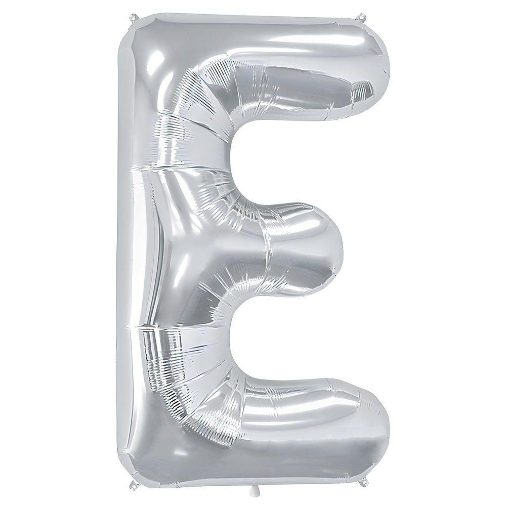 Fun Express E Shaped Silver Mylar | Party Supplies for Birthdays, Holidays & Special Celebrations
