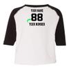 Customized Toddler Baseball Raglan Tee Personalized with Name and Team Number (Black, 2T) view 1