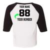 Customized Toddler Baseball Raglan Tee Personalized with Name and Team Number (Black, 2T) view 2