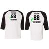 Customized Toddler Baseball Raglan Tee Personalized with Name and Team Number (Black, 2T) view 3