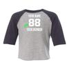 Customized Toddler Baseball Raglan Tee Personalized with Name and Team Number (Vintage Navy, 2T) view 1