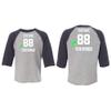 Customized Toddler Baseball Raglan Tee Personalized with Name and Team Number (Vintage Navy, 2T) view 3