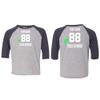 Customized Toddler Baseball Raglan Tee Personalized with Name and Team Number (Vintage Smoke, 4T) view 3