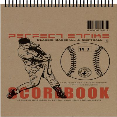 Perfect Strike Baseball Scorebook with Rules and Scoring Instructions : Heavy Duty Score Keeping Book. Great for Baseball and Softball. (5)