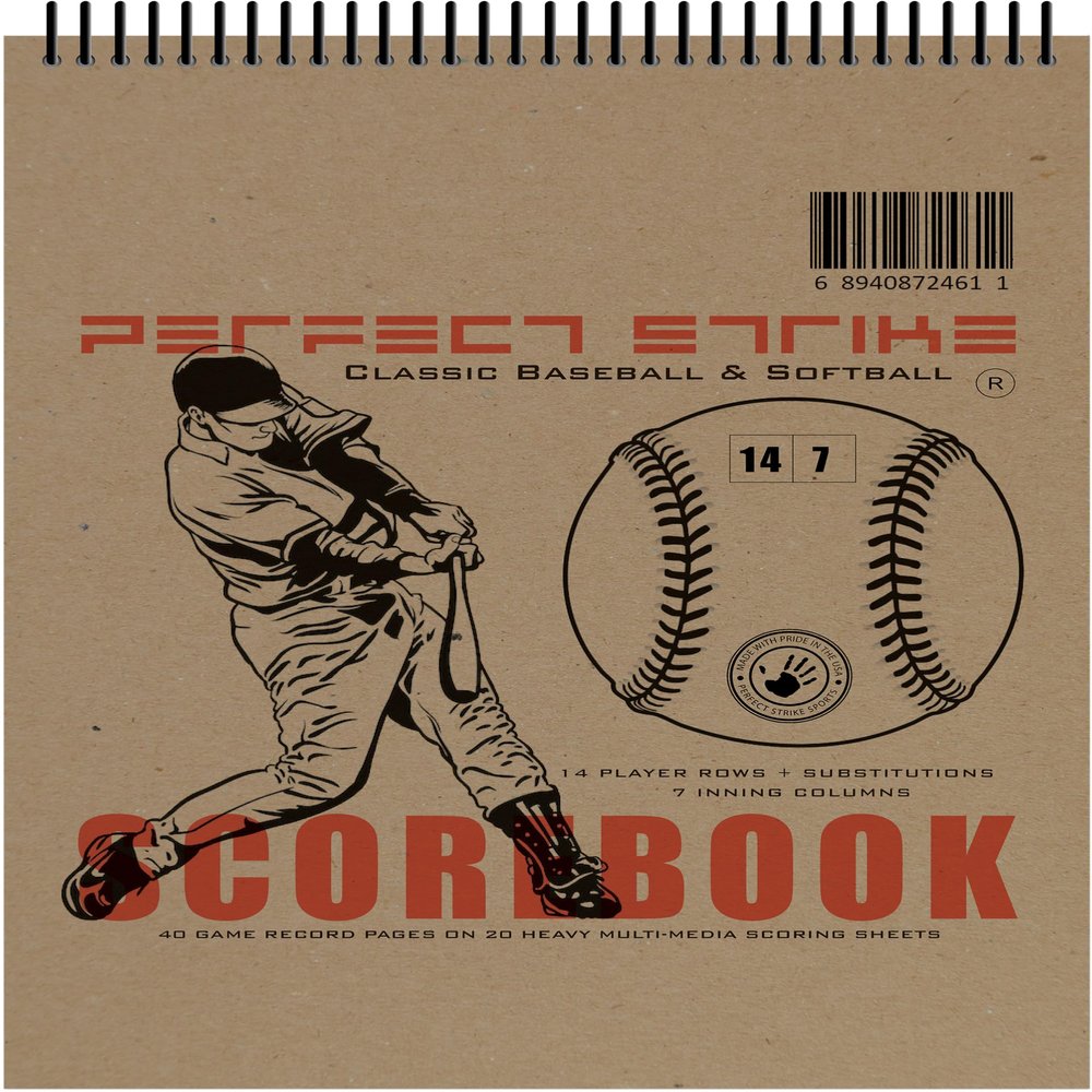 Perfect Strike Baseball Scorebook with Rules and Scoring Instructions : Heavy Duty Score Keeping Book. Great for Baseball and Softball. (5)